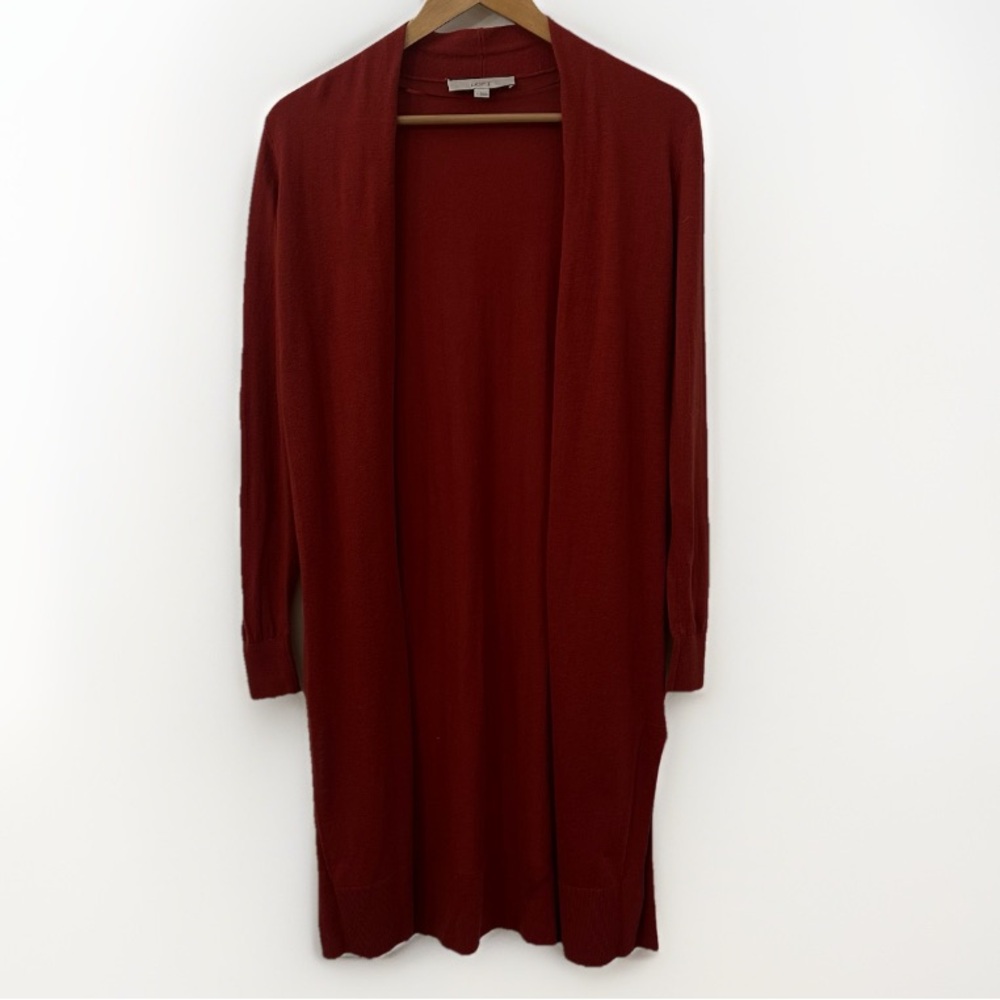LOFT Cardigan Open Front Oversized Long Sleeve Rust Color Women’s Size Small
